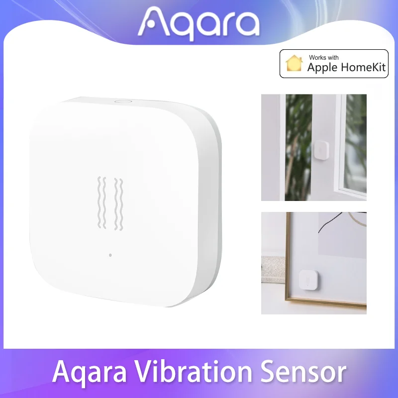 Aqara-Sensor de vibración y choque Zigbee, Monitor de alarma con detección de movimiento, sensor de movimiento giroscópico integrado, zigbee para