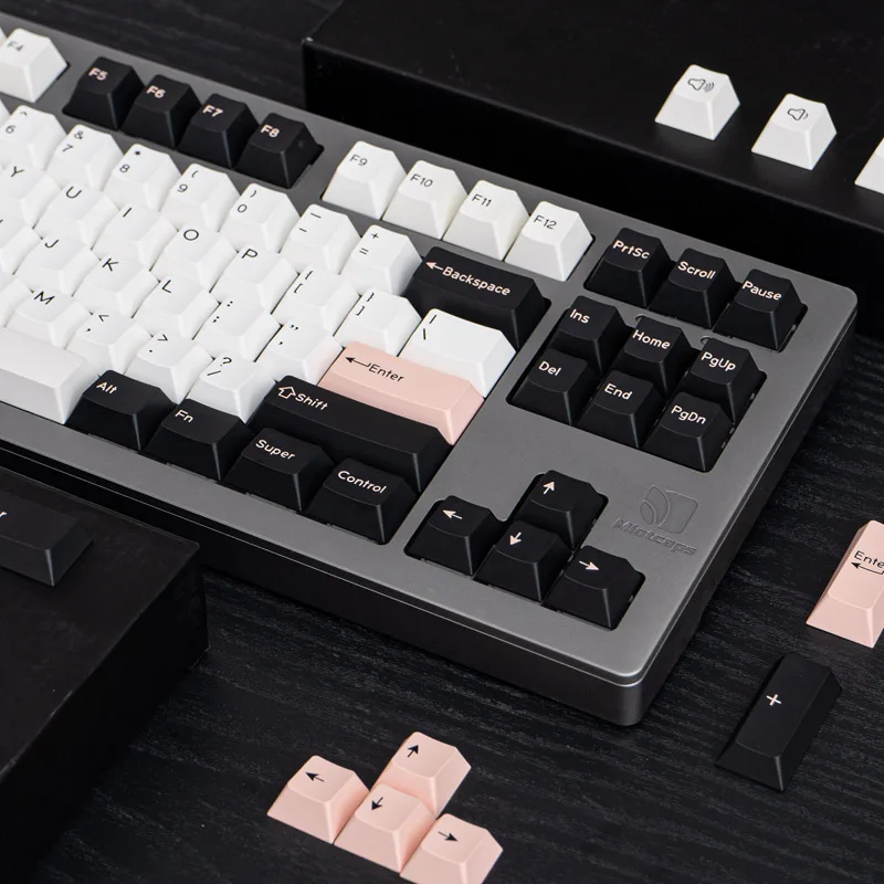 Imagem -04 - Olivia Keycaps para Teclado Mecânico 177 Teclas Rosa Branco Preto Pbt Duplo Tiro Cherry Perfil Caber 68 75 84 96 980 100 Gk61