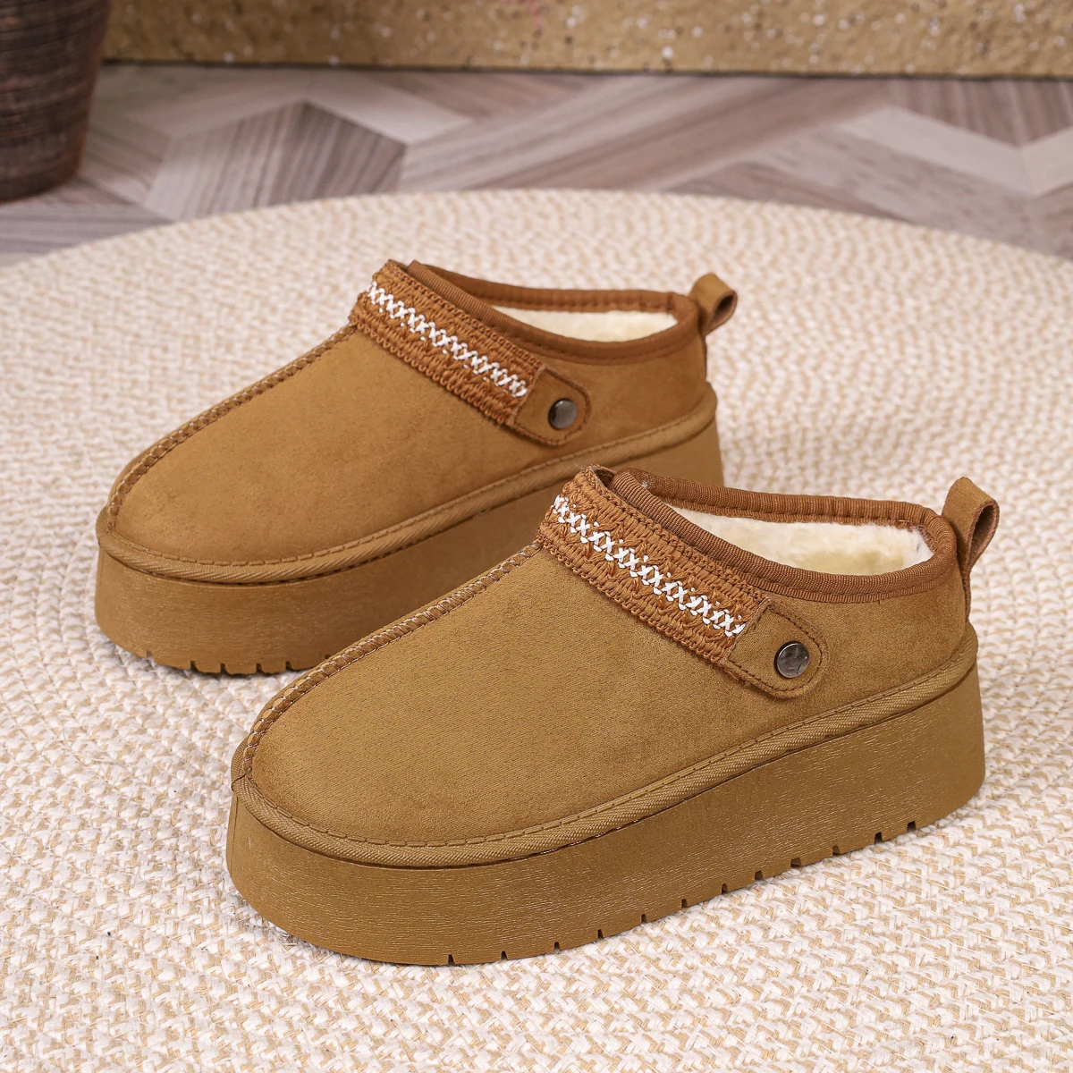 Damenstiefel 2026 Neue Australische Winter-Wärmeschuhe aus Baumwolle, Bequeme Modische Wasserdichte Knöchelstiefel mit Fell, Damen-Schneestiefel – Detail 10