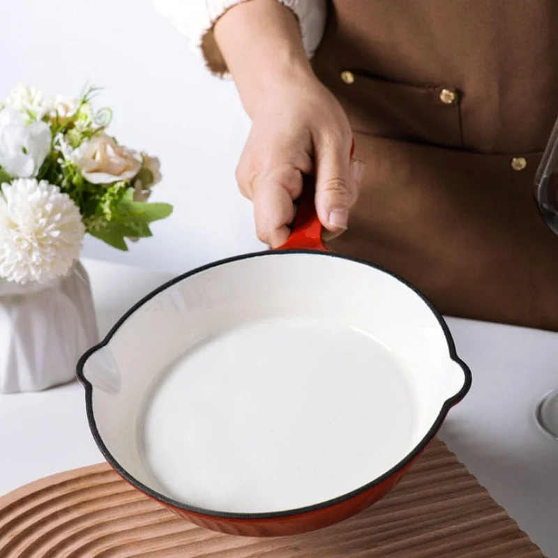 مقلاة غير لاصقة من الحديد الزهر، مناسبة للاستخدام المنزلي وفطائر البيض وشرائح اللحم والطباخ التعريفي وموقد الغاز. #4