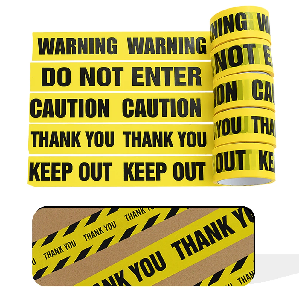 48mm*25m Yellow Warning Sign Tapes DIY Sticker Caution Danger Barrier Safety Reminder Construction Birthday Party Decorations