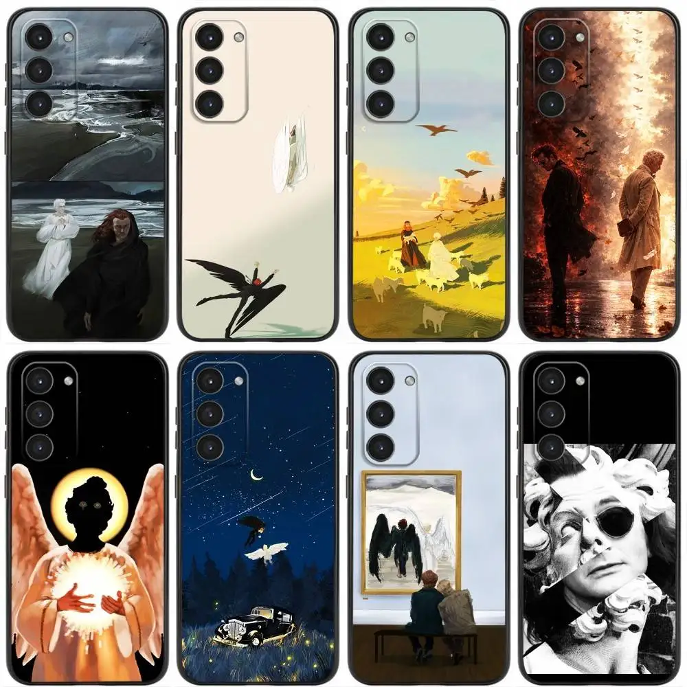 Good Omens Phone Case For Samsung Galaxy A20,21s,22,31,32,52,53,72,73,80,91 Soft Liquid Silicone Black Cover