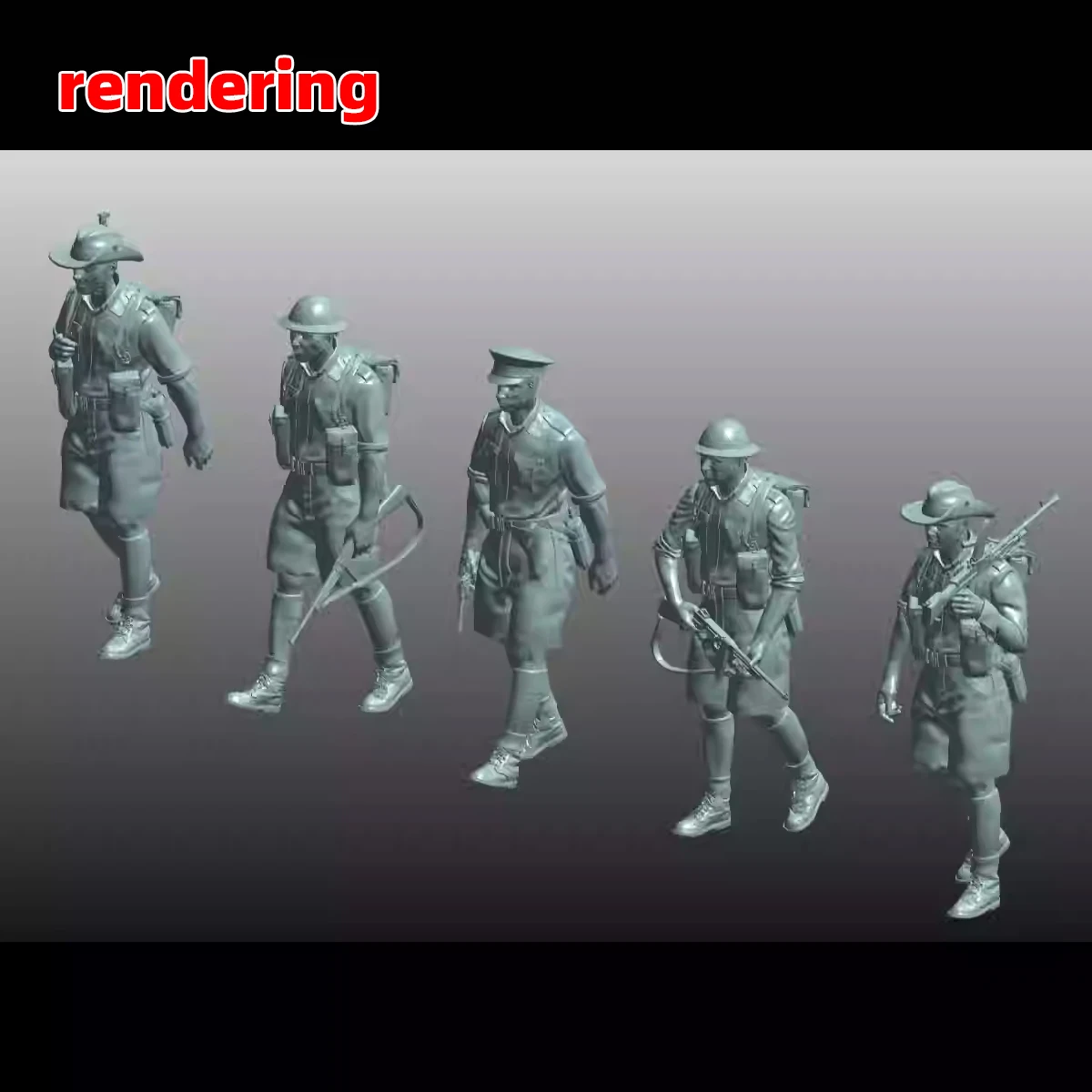 Maßstabsgetreuer Miniaturmodellbausatz Britische Soldaten, die in Nordafrika kämpfen, Figuren, Militär, 6-teiliges Set, 1940–1943, 1/35, 1/48, 1/72 – Detail 4