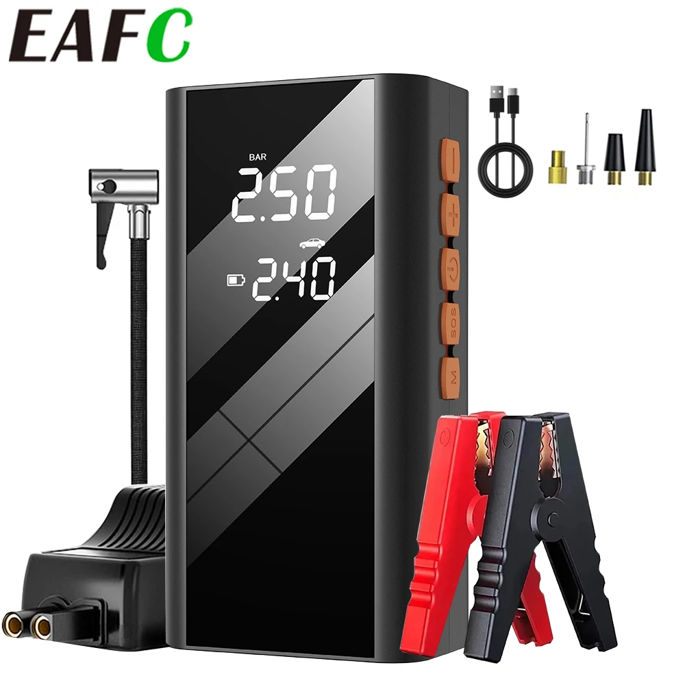 EAFC 2 in 1 1200A Car Jump Starter Inflation Pump With150PSI Tire Inflator Power Bank Auto Emergency Repair Tool Battery Booster