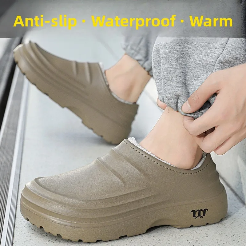 

Женские хлопковые тапочки, зимние нескользящие водонепроницаемые тапочки Thi Bot, бесшумные кухонные тапочки для домашнего использования, специальные мужские тапочки для медсестры