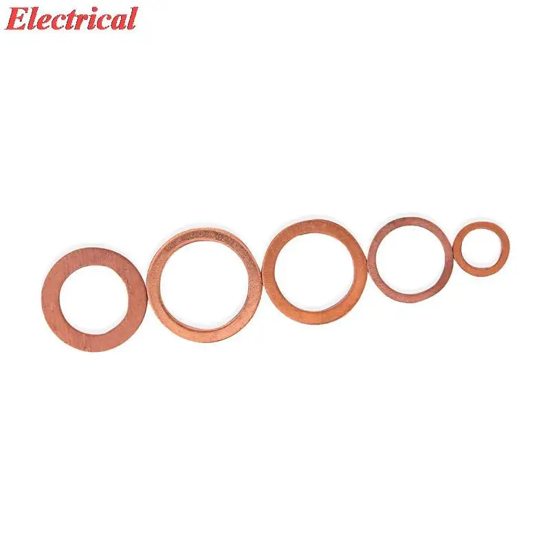 2mm Thickness M4 5 6 7 8 10 12 14 15 16 17 18 20 21 22 24 26mm Copper Washer Solid Gasket Sump Plug Oil Seal ID x OD x Thickness