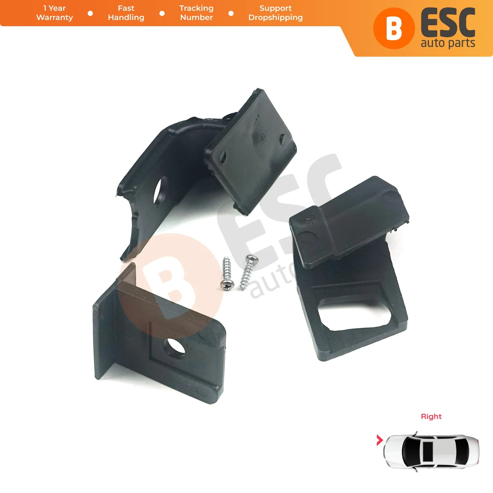 EHL40 Car Headlight Housing Repair Mount Holder Bracket Tab Clips Kit Right Side for BMW 3 Series E90 E91 E92 E93 63116942726