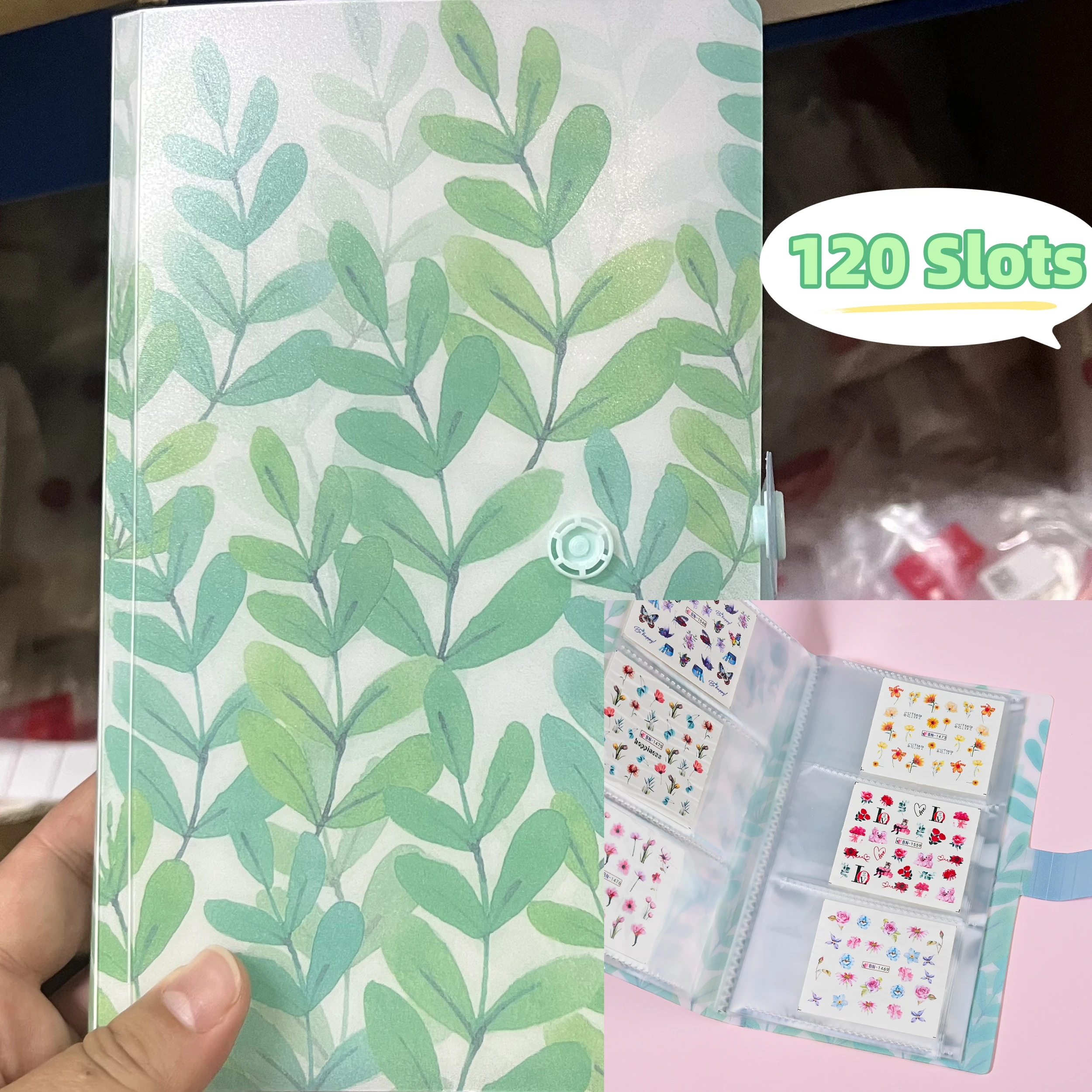 120 Slots Nail Sticker Storage Book: Empty Album for Collecting Decals, Manicure Tool Display Showing Organizer & Binder Book *R