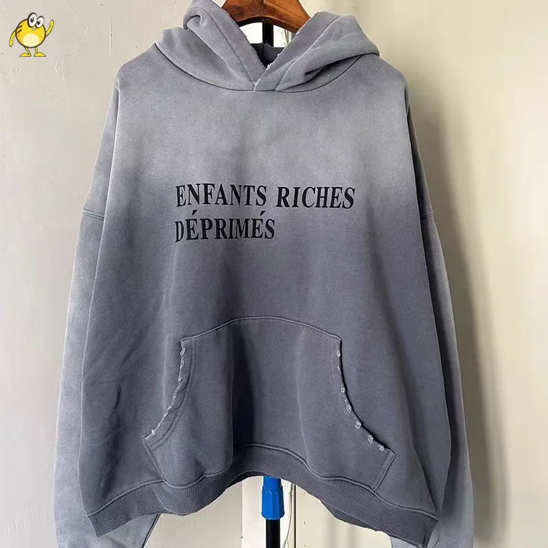 

ERD Hoodies Men Woman High Street Plush Sweatshirts Loose Vintage Damaged Good Quality Hooded Pullovers Winter Clothes