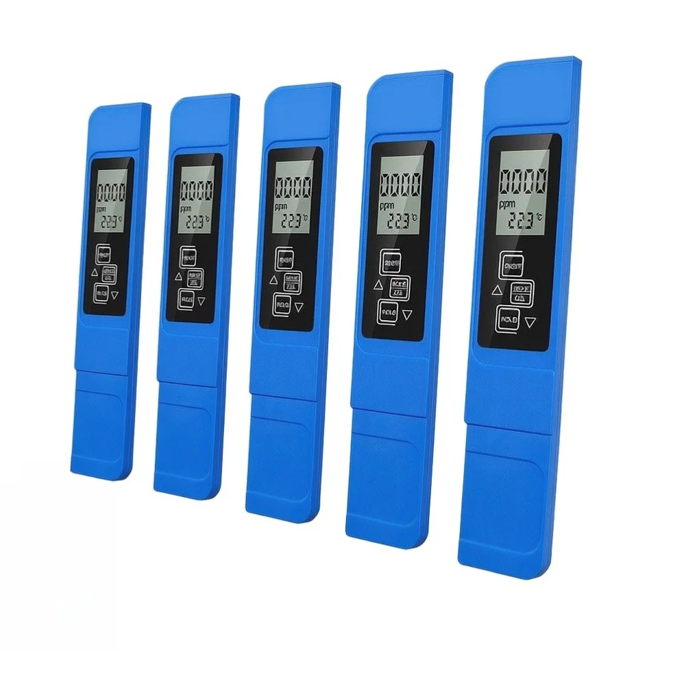 White 4 In 1 Water Tester Water Quality Monitor Smart Color Indicator Display Large Backlit LCD Screen High Contrast Reading