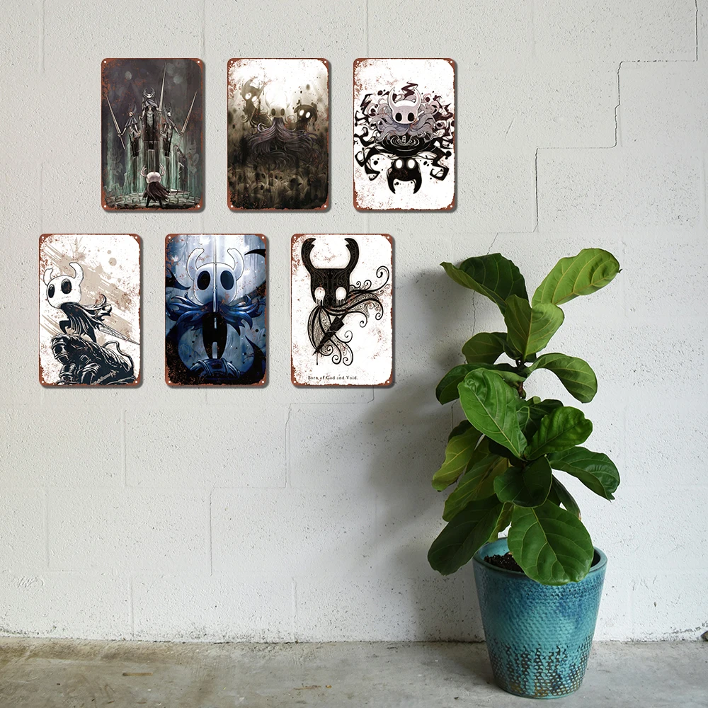 1PCS Vintage Holow Knightป้ายโลหะ,Dark Fantasyตัวอักษรโปสเตอร์,เกมRetro Art Wall Decor, man Cave,บาร์,20X30CM