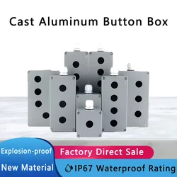 Caja de botón a prueba de explosiones de aluminio fundido a prueba de agua IP67, caja de conexiones de Control de energía eléctrica Industrial, orificio abierto, diámetro de 22mm