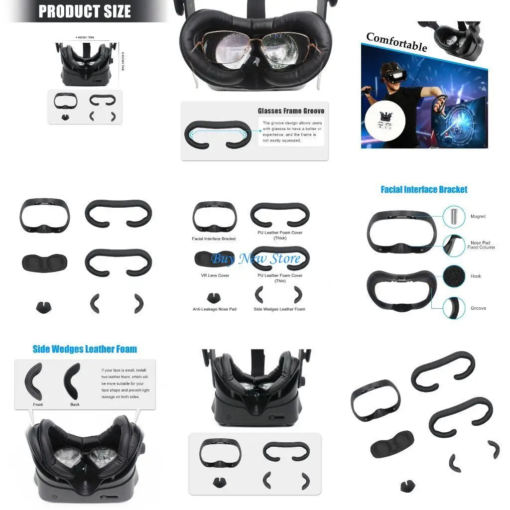 

20CE Comfort Headset Face Gasket Cover Pad Set With Easy Clean Interfaces And Enhances Airflows Sponge Structure
