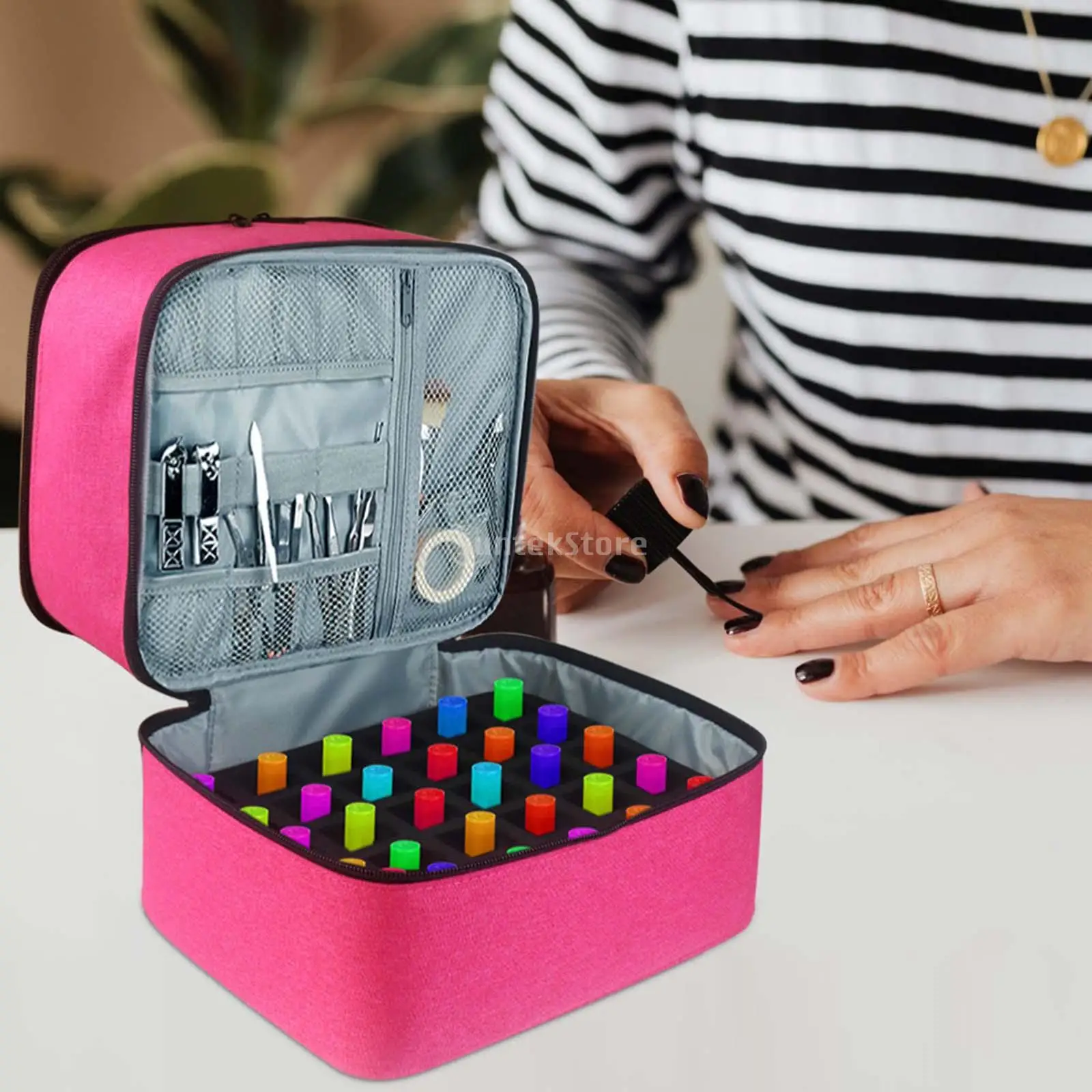 2022 HOT Sell Nail Polish Carrying Case Bag Holds 30 Bottles Nail Organizer Soft Dividers Portable Large Capacity women