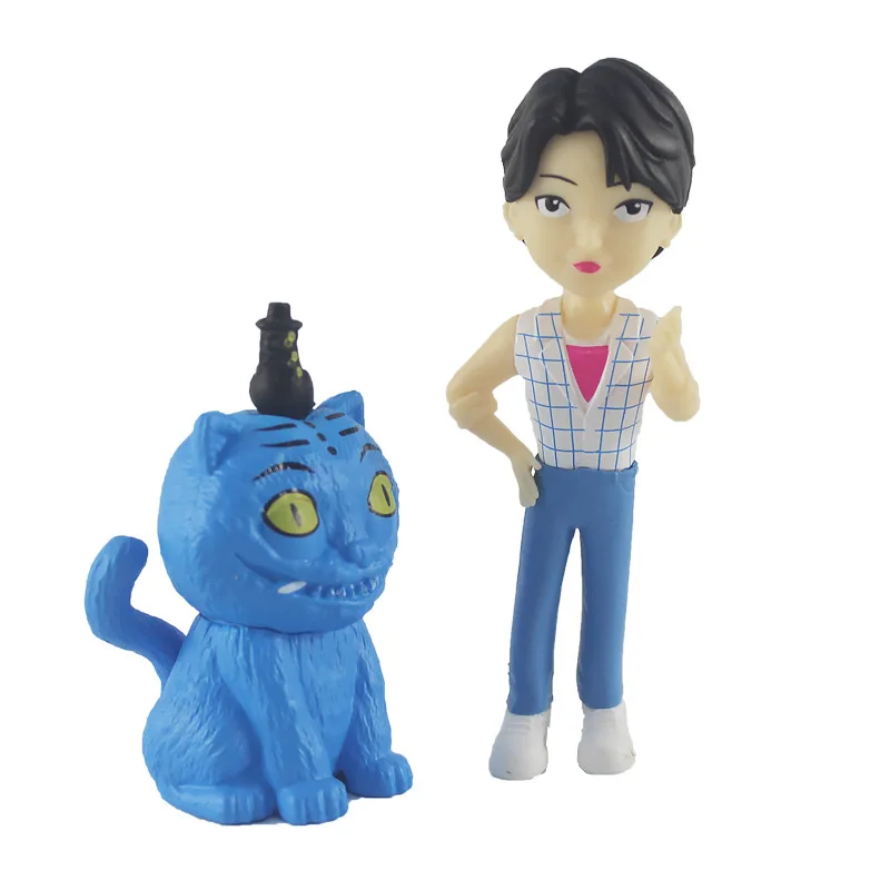 6in1 4 بوصة ألعاب الدمى الساخنة Kpop الشيطان الصيادين عمل الشكل لعبة جميلة الإناث الذكور مجموعة الدمى الفتيات الكرتون جمع هدية