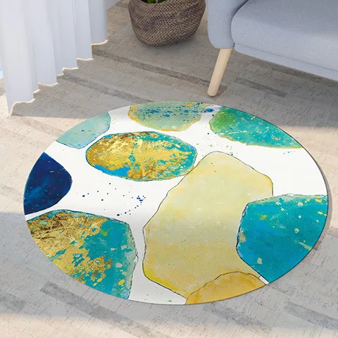 Nordic Round Rug – Modern Washable Floor Mat for Computer Chair, Cloakroom, Living Room & Bedside Decor