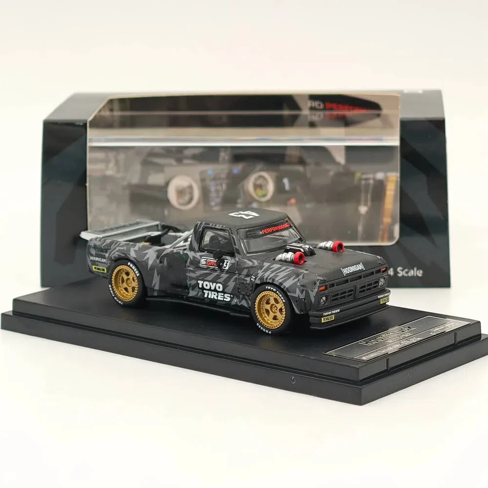 سلاح الشارع SW 1:64 لـ F-150 Hoonitruck Tianmen 1977 - أسود بيك اب دييكاست نموذج سيارة مصغرة مجموعة لعبة نموذج سيارة