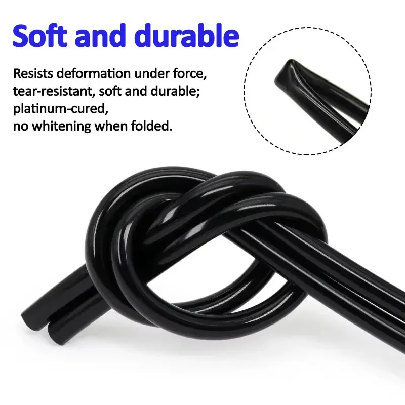1-10m Food Grade Black Silicone Rubber Hose Diameter 0.5/1/2/4/5/6/7/8/9/10/11/12/14/16/18/20/25/32mm Flexible Silicone Tube