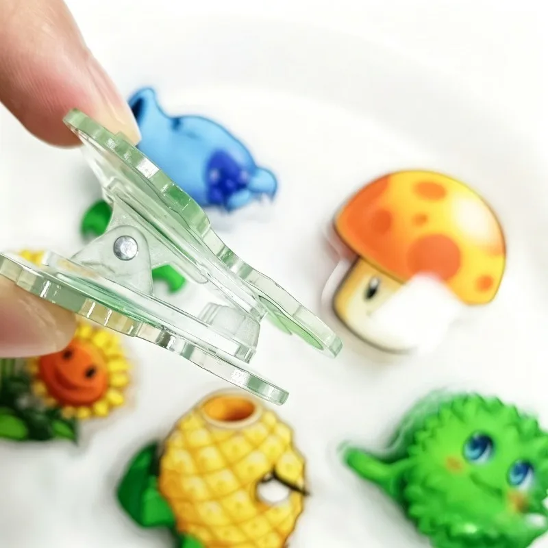 6PCS Plants Vs. Zombies Cartoon Anime Game Peripheral Acrylic PP Clip Cute Note Clip File Book Clip for Test Papers Documents - view 2