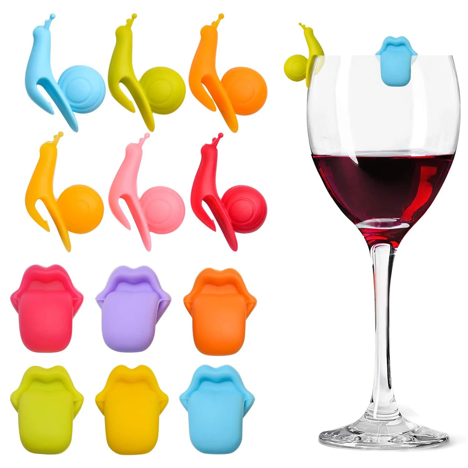 

Набор из 12 силиконовых держателей для чайных пакетиков в форме улитки, креативные многоразовые маркеры для стаканов для вина и напитков для дома и вечеринок