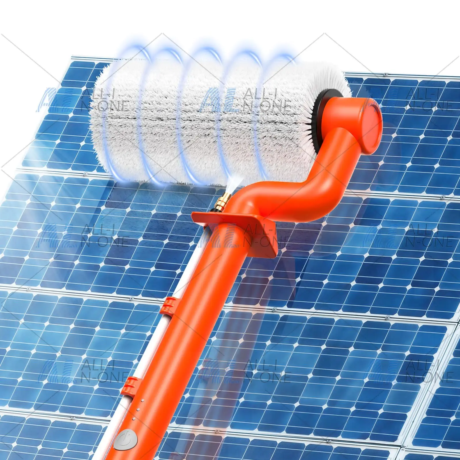 20-Foot Adjustable Water Rod Solar Panel Cleaning Kit with 23-Foot Water Pipe Electric Solar Panel Cleaning Brush