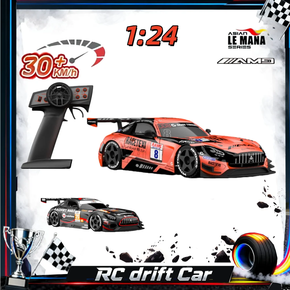 

1:24 Full Scale High-Speed Drift Rc Remote Control Car Simulated Mercedes-Benz Model Amg Gtr Remote Control Toy Boy Holiday Gift