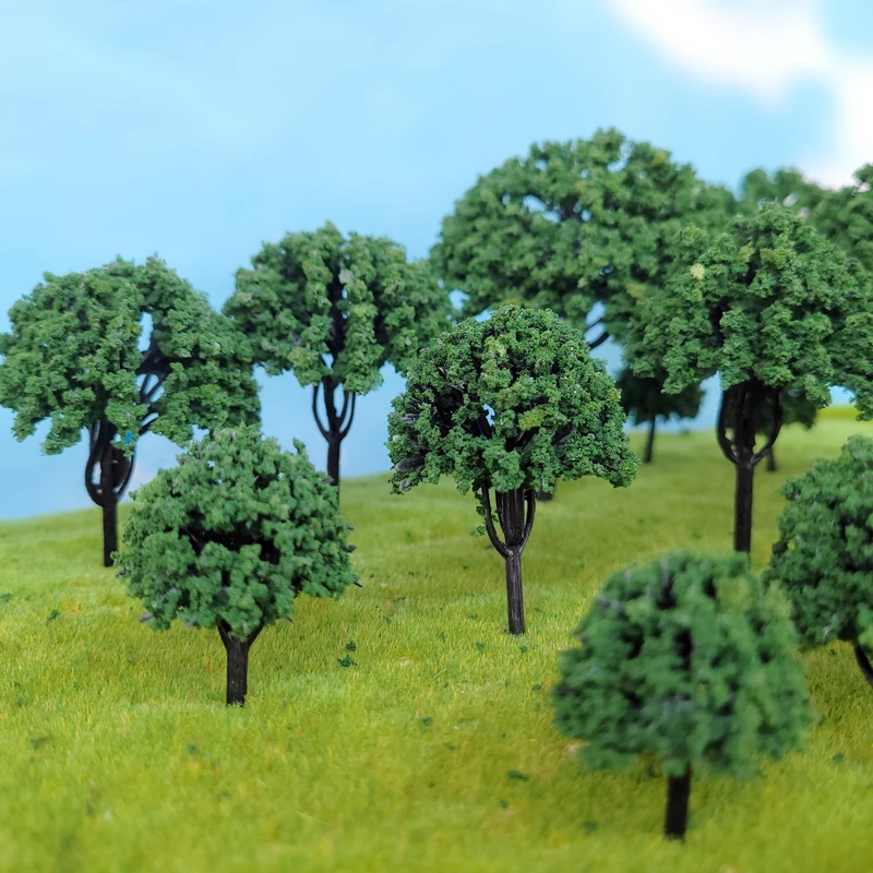 30Pcs 3-7Cm Model Boom Mini Lush Bal Boom Model Militaire Zand Tafel Landschapsarchitectuur Veld Boomstam diy Handgemaakte Materiaal Decor