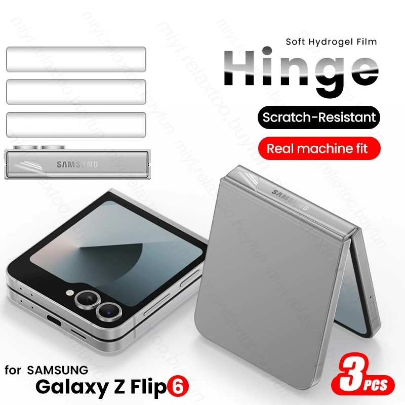 3Pcs Middle Hinge Hydrogel Film For Samsung Z Flip6 Flip 6 ZFlip6 Case Anti-Scratch Hinge Films Protector Sticker Galaxy ZFlip 6