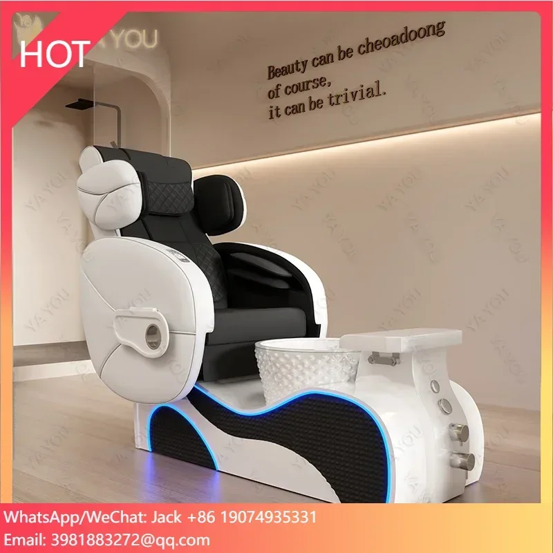

Superior quality luxury fully electric massage pedicure chair equipped with colorful light surf for Nail shop