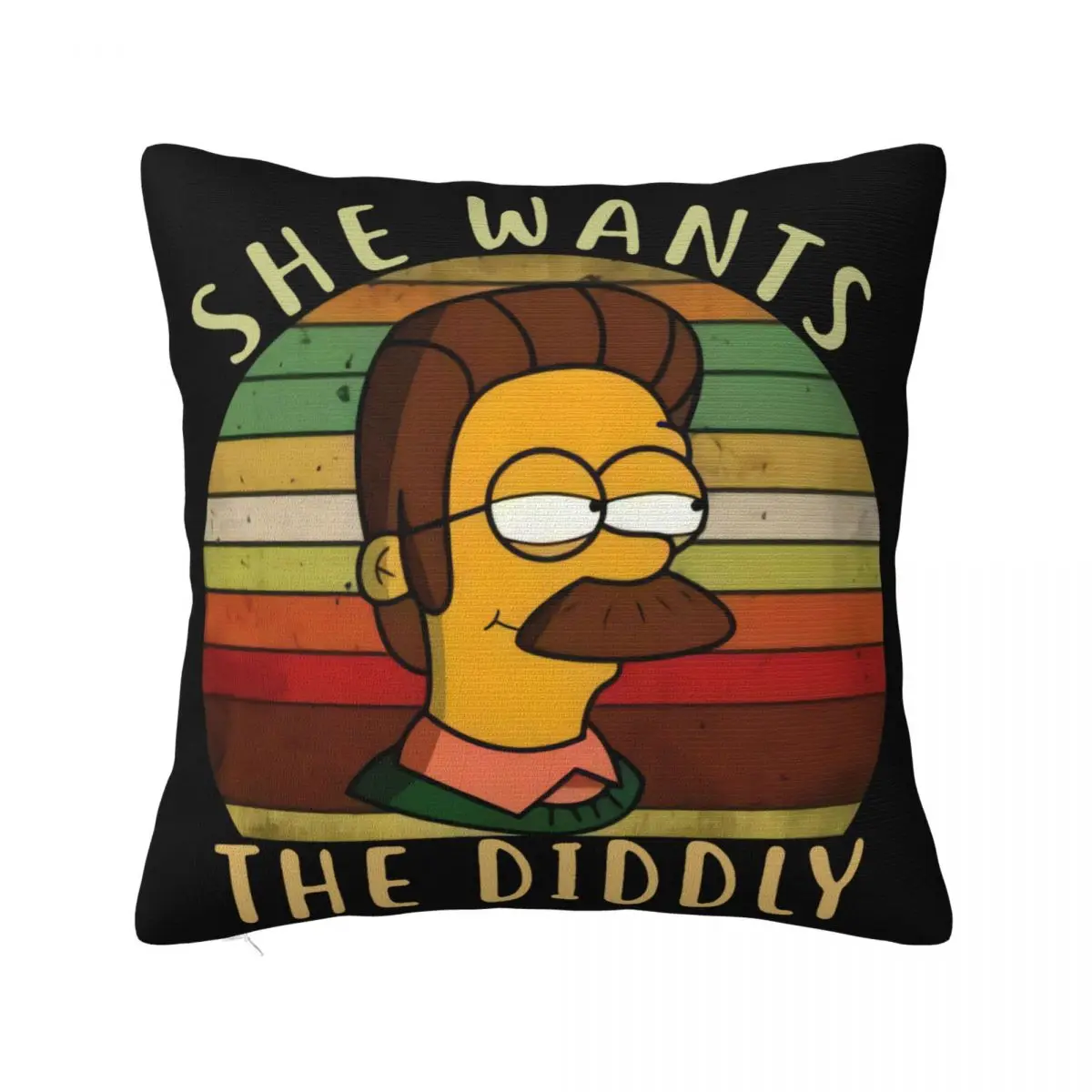 Vintage Ned Flanders She Wants The Diddly Funny Black S 6Xl Classic Autumn Splicing Slim Fit Funny Pillow Case