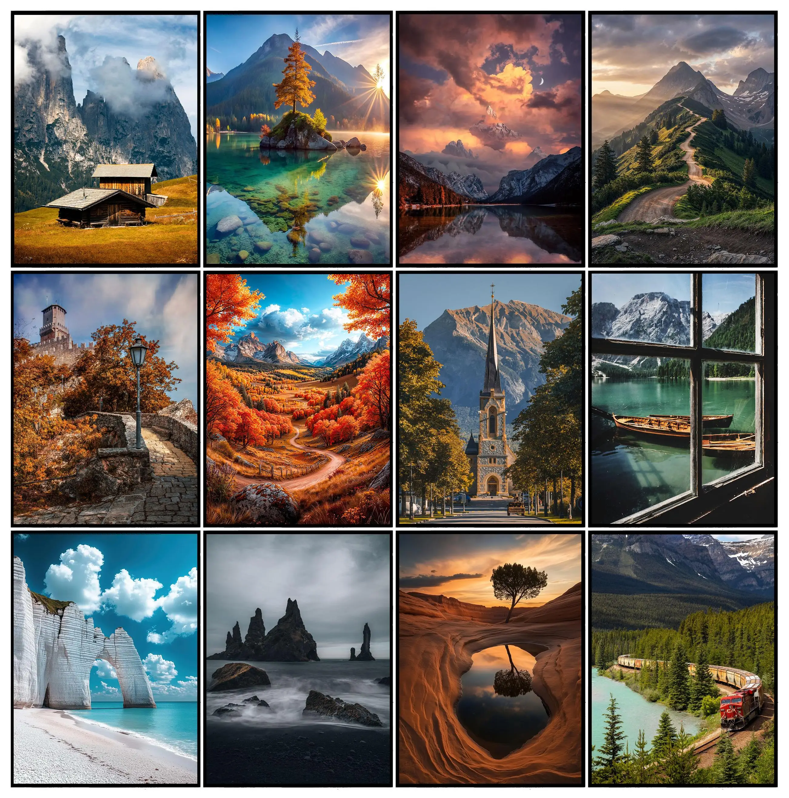 الحديثة الغابات الجبل المناظر الطبيعية التصوير الملصقات يطبع حائط لوح رسم صورة فنية غرفة المعيشة ديكور المنزل #1