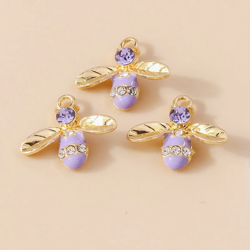 Leslie 20 Stück Emaille-Anhänger, 15 x 19 mm, niedliche Honigbienen-Anhänger für die Schmuckherstellung, Damen-Ohrringe, Armband, Halskette, DIY – Detail 13