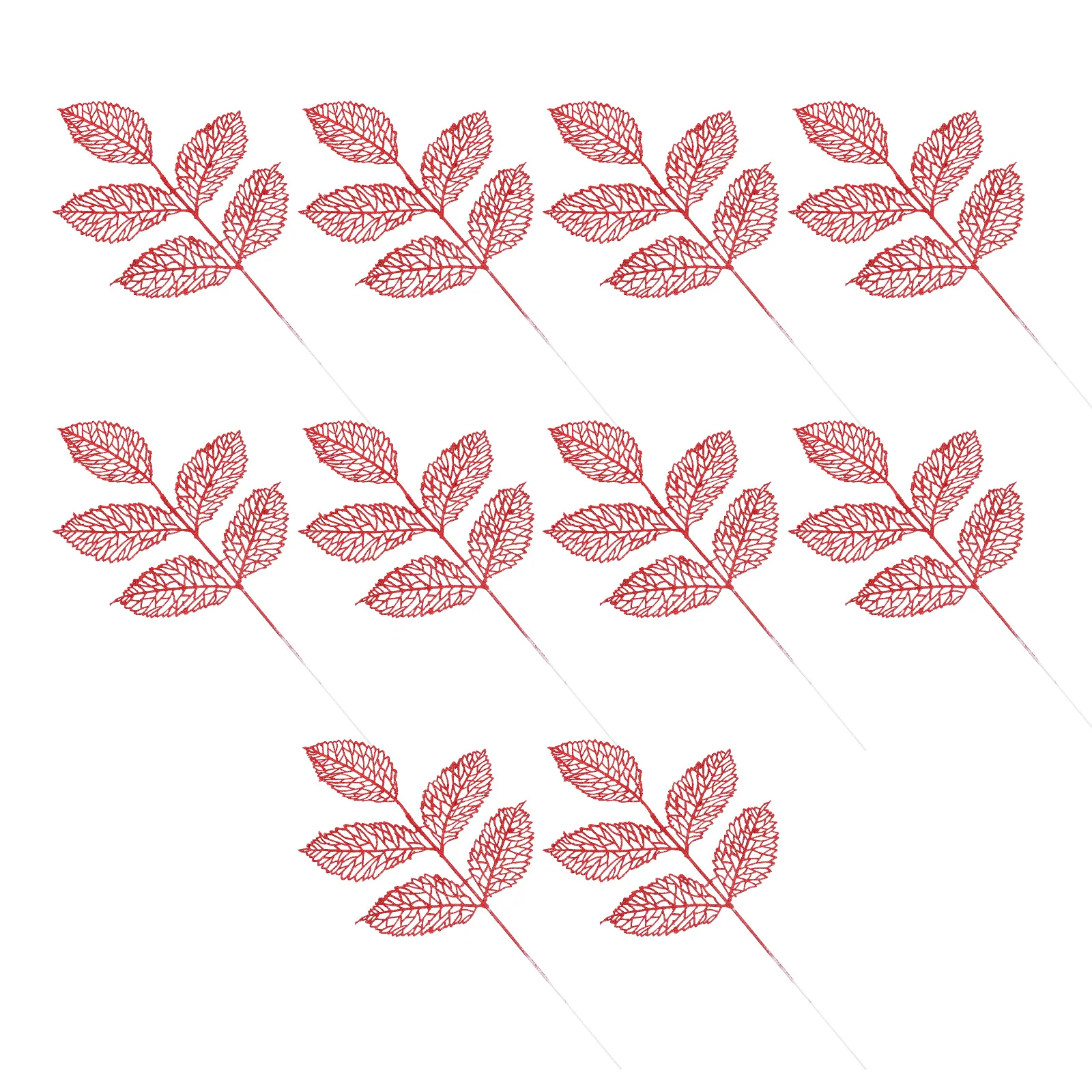 

10Pcs Christmas Simulation Leaves Artificial Shiny Decoration Xmas Party Wreath Supplies Living Room Photo Props