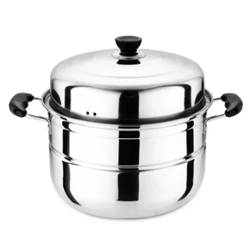 Multifunctional Large-capacity Cooking Pot For Household Stainless Steel Two-layer And Three-layer Thick Steam Soup Pot