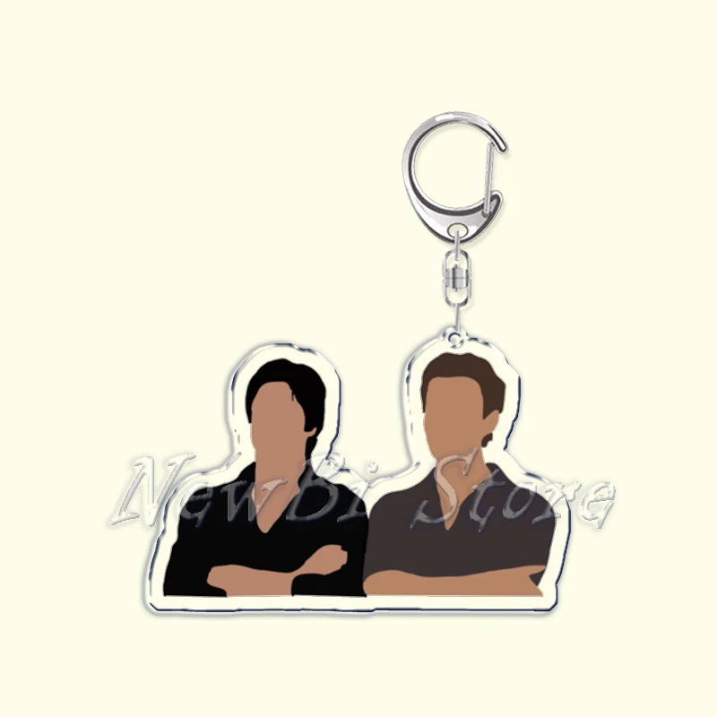 The Vampire Diaries Acrylic Keychain for Accessories Bag Damon Elena Stefan Pendant Key Chain Ring Keychains Jewelry Couple Gift