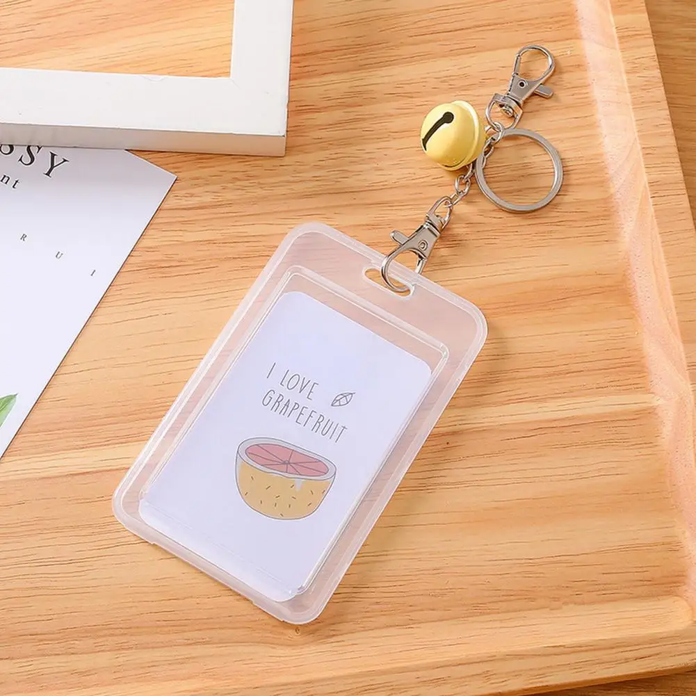 Useful Card Bag Dust-proof Mini Cartoon Meal Card ID Card Key Ring Sleeve  Hanging Design Card Cover for Daily Use