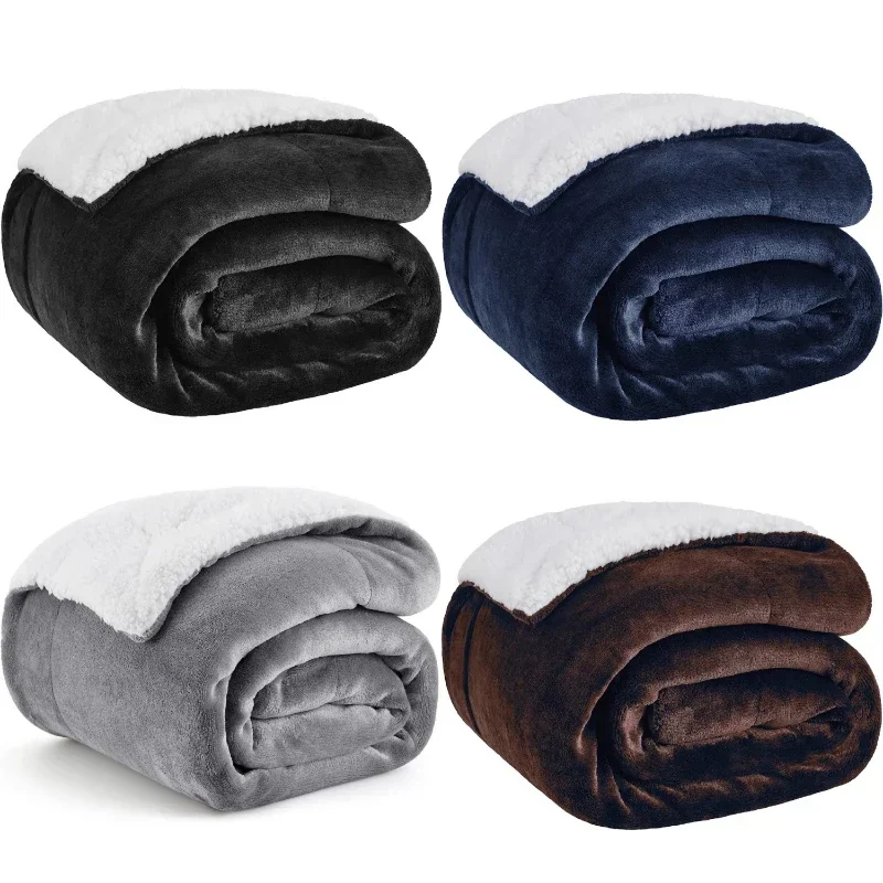 Modern Simple Best-selling Sherpa Lamb Wool Blanket Four Season Universal Solid Color Double-layer Flannel Office Nap Blanket