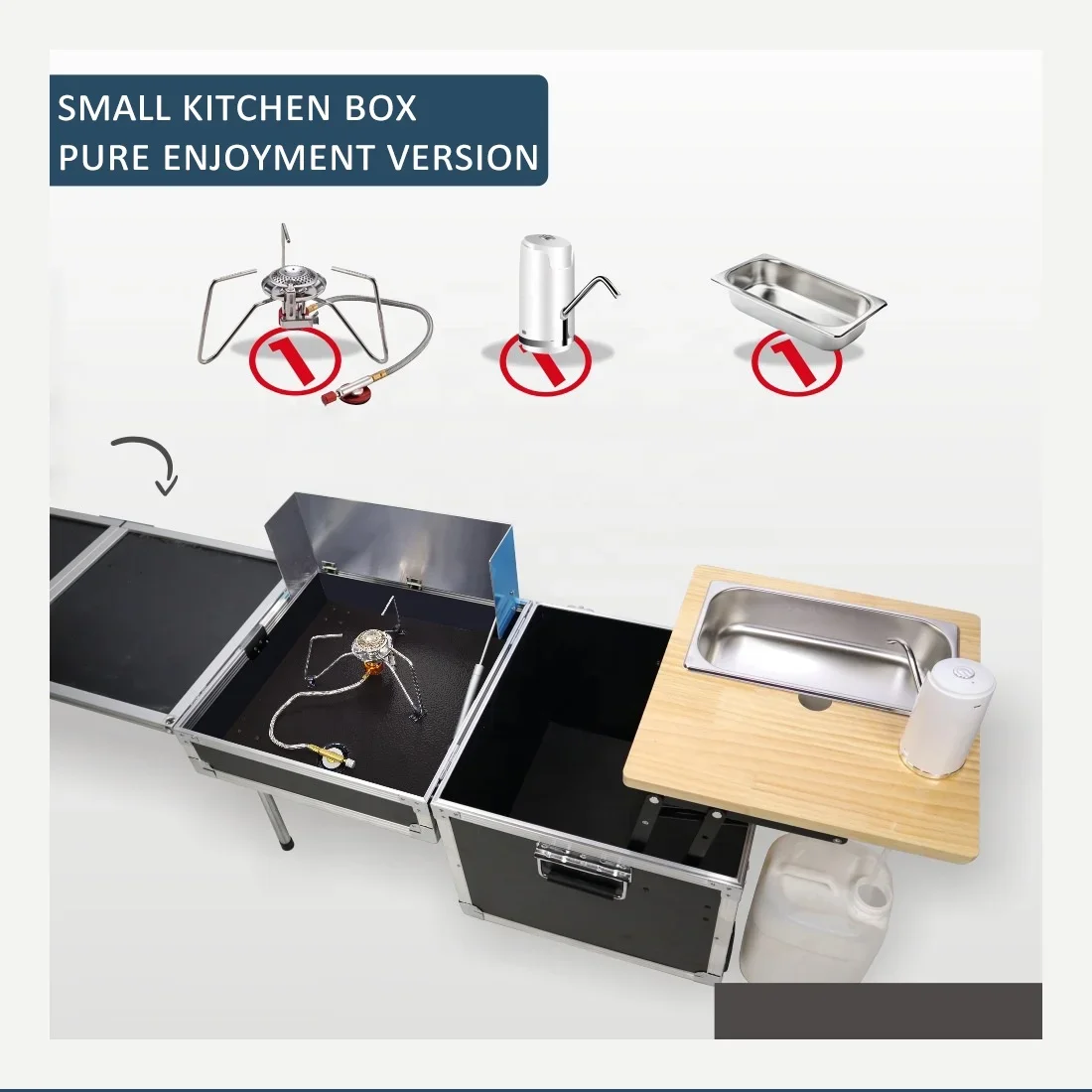Outdoor Camping Portable Mobile Kitchenette Camping Picnic Kitchen Cooking Folding Storage Box Self-driving Integrated Stove
