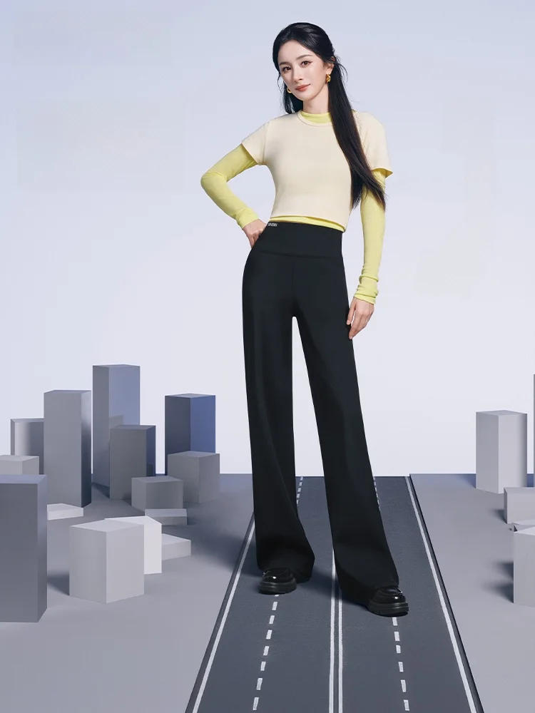 

Женские прямые брюки SIINSIIN с флисовой подкладкой для йоги и спорта, осенне-зимние повседневные брюки с высокой эластичностью и удобной посадкой