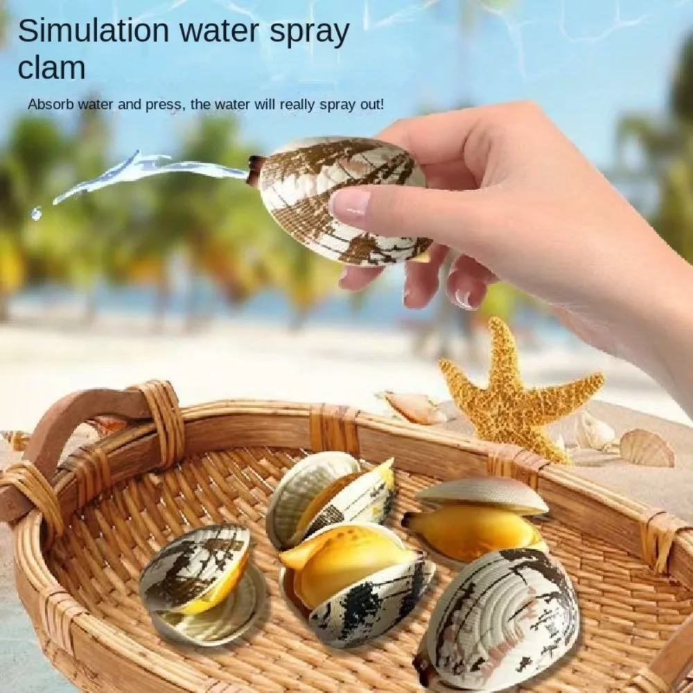 Mainan Semprotan Air Portabel Baru Simulasi Kerang Mainan Rumit Semprotan Air Tipe Tekan Kerang Mainan Permainan Air Pantai Kerang Semprotan Air