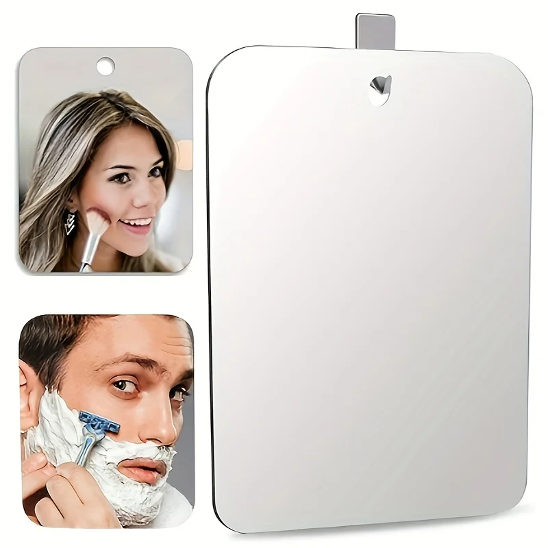 1Pcs Shower Acrylic Mirrors Frameless Wall-mounted Anti-drop Travel Shaving Makeup And Bathing Acrylic Mirrors Gift For Dads