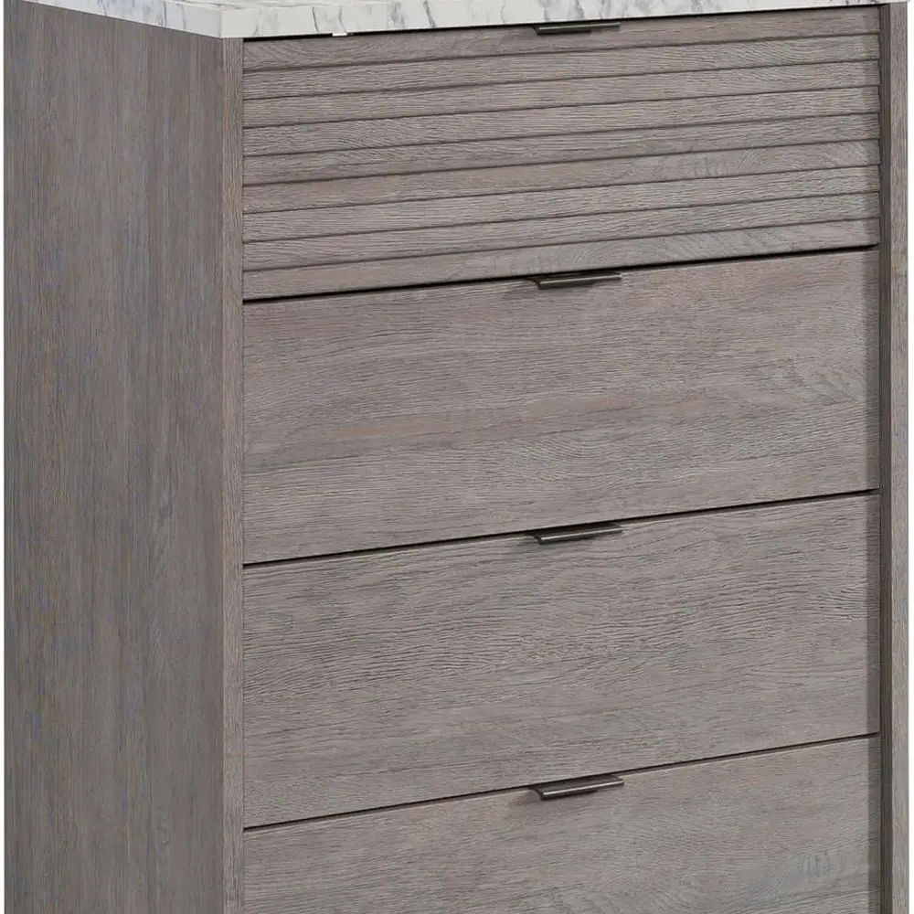 Modern 4-Drawer Bedroom Chest in Ashen Oak Finish