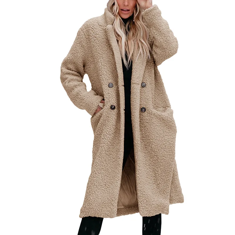 

Faionable Long Sve Furry Coat Warm Collar Autumn Winter New Sle Women's Outerwear Thiened Casual Sle with Hat