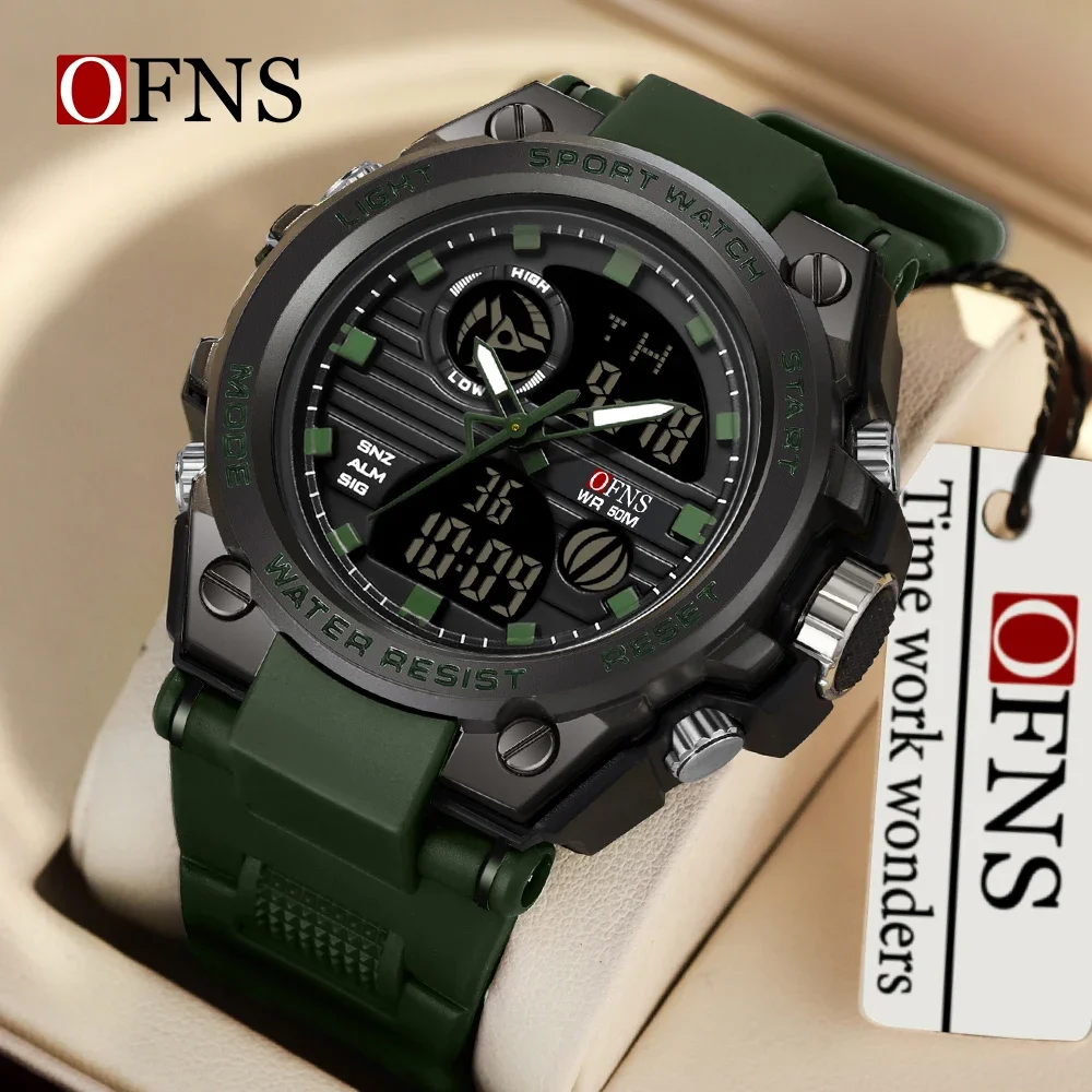 

OFNS 739 Fashion Casual Men Watches LED Digital Luminous Sports Military Outdoors Quartz Clock Waterproof Luxury Men Watch