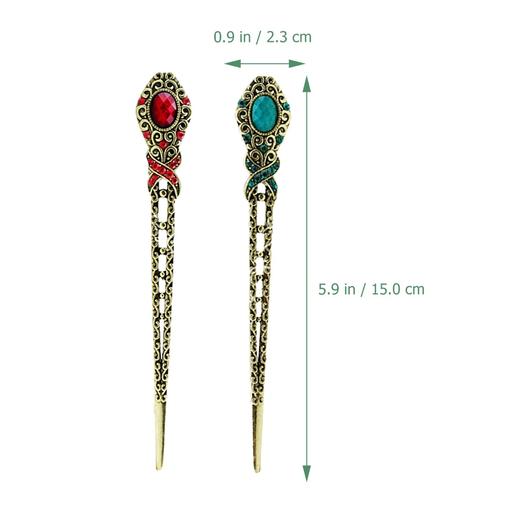 

2Pcs Chinese Hair Sticks Vintage Hair Chopsticks for Women Elegant Bun Styler Daily Wear Photo Props Traditional Gift