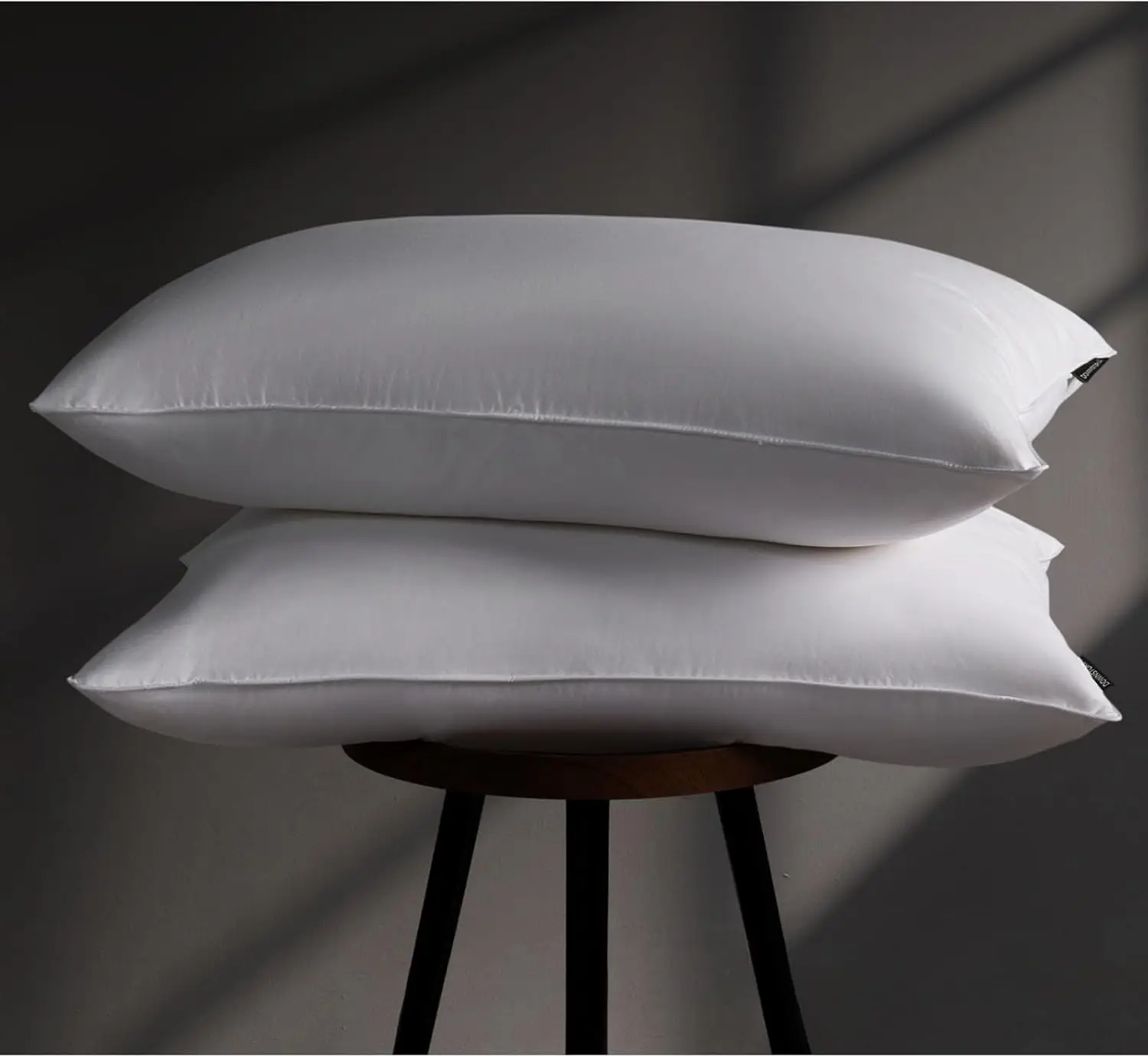 

Feather Down Pillow Queen Size Set of 2, 100% Cotton Hotel Quality for Side Back Stomach Sleepers, Soft Medium Firm