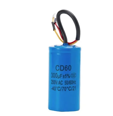 CD60 300uF 250V AC Starting Capacitor For Heavy Duty Electric Motor Air Compressor Two Wires