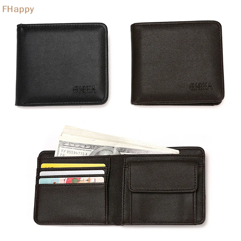 

Fashion Convenient Men Short Wallet Pu Leather Mini Coin Purse Driver's License Card Holder Purse