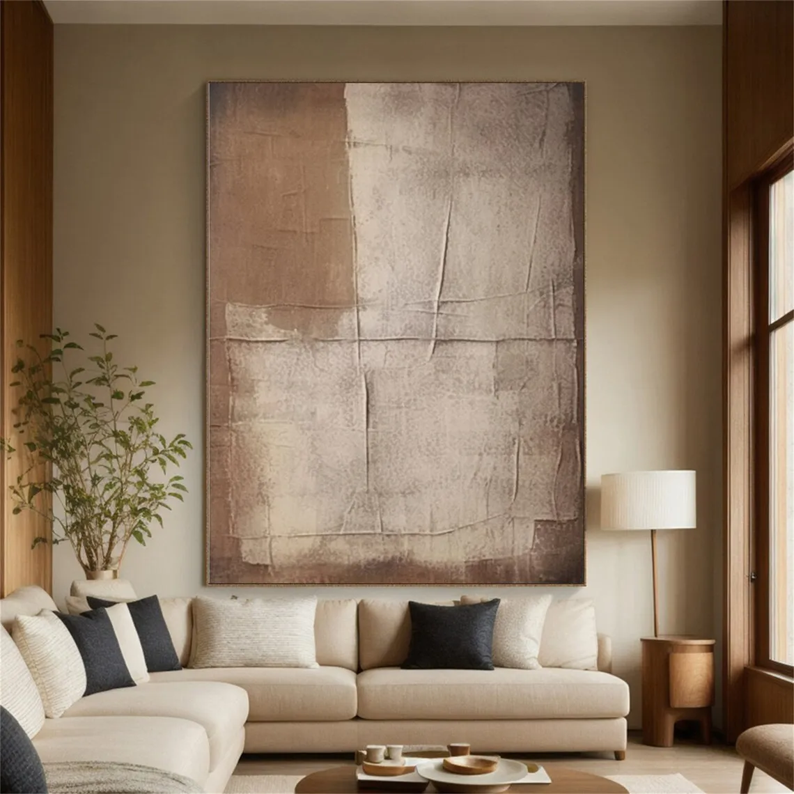 

Large Beige Brown Abstract Painting Modern Painting Boho Textured Wall Art Picture Handmade Painting Canvas Home Art Wall Decor