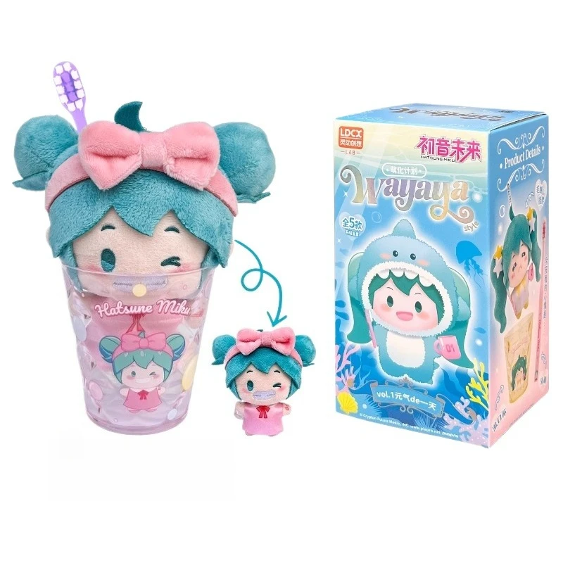 Perlengkapan Anime Asli Hatsune Miku Wayaya Boneka Plush Blind Box Set Sikat Gigi Cangkir Cuci Boneka Garage Kit Gantungan Kunci Perlengkapan Anime